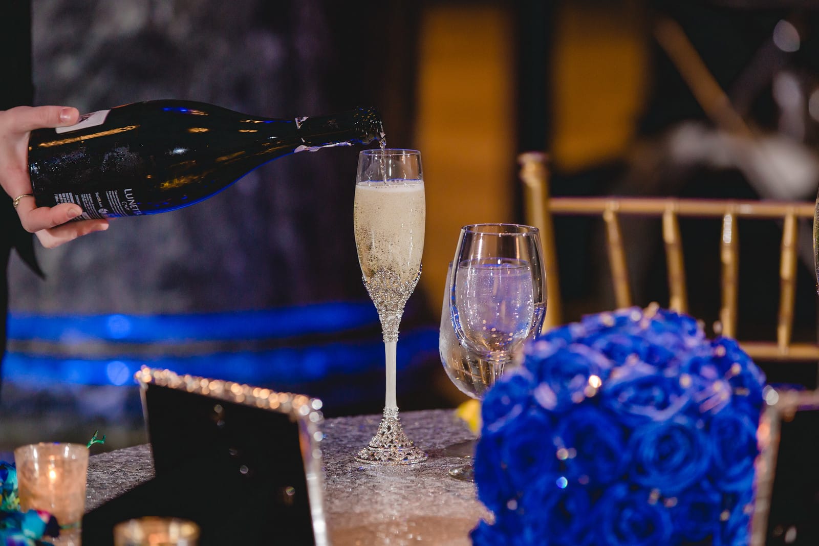 A celebratory toast at a Michael Willis Events production